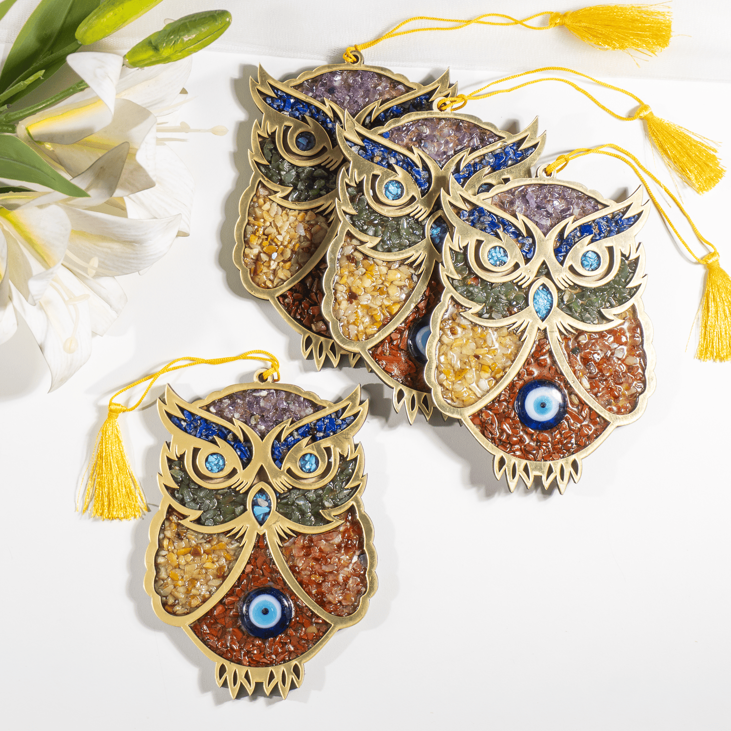 Owl Hanging, Home Protection Charm, Crystal Wall Hanging  DestGlow