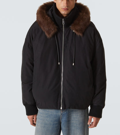 Loewe Men Shearling-Trimmed Cotton-Blend Jacket by Luosophy