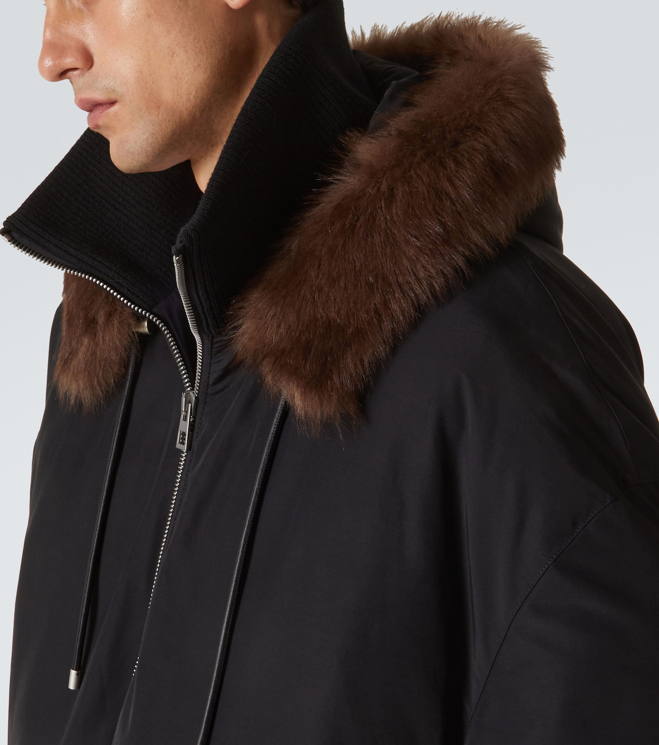 Loewe Men Shearling-Trimmed Cotton-Blend Jacket by Luosophy