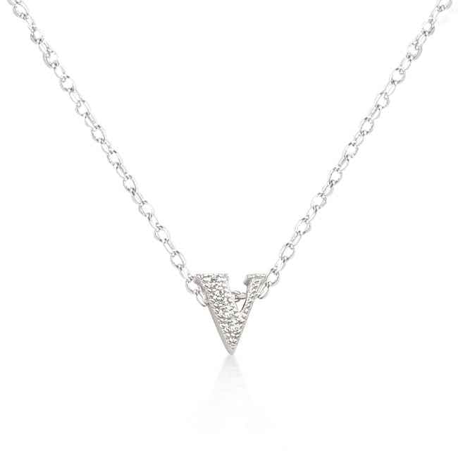 Micro-Pave Initial V Pendant