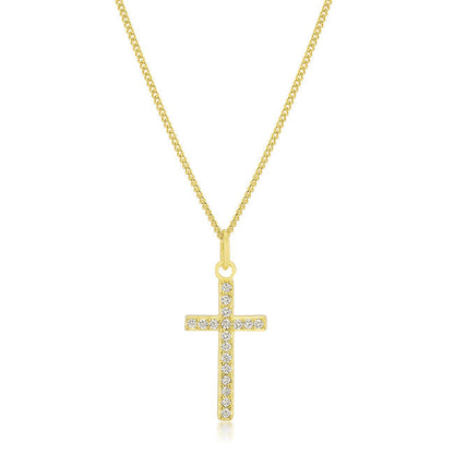 Avera Minimalist Simple Cross Pendant Necklace in Gold