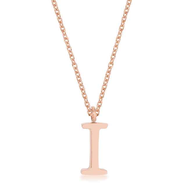 Elaina Stainless Steel I Initial Necklace