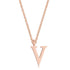 Elaina Stainless Steel V Initial Necklace