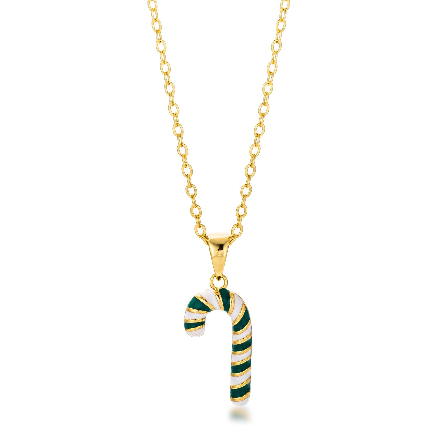 Enamel Candy Cane Necklace by Avera Group