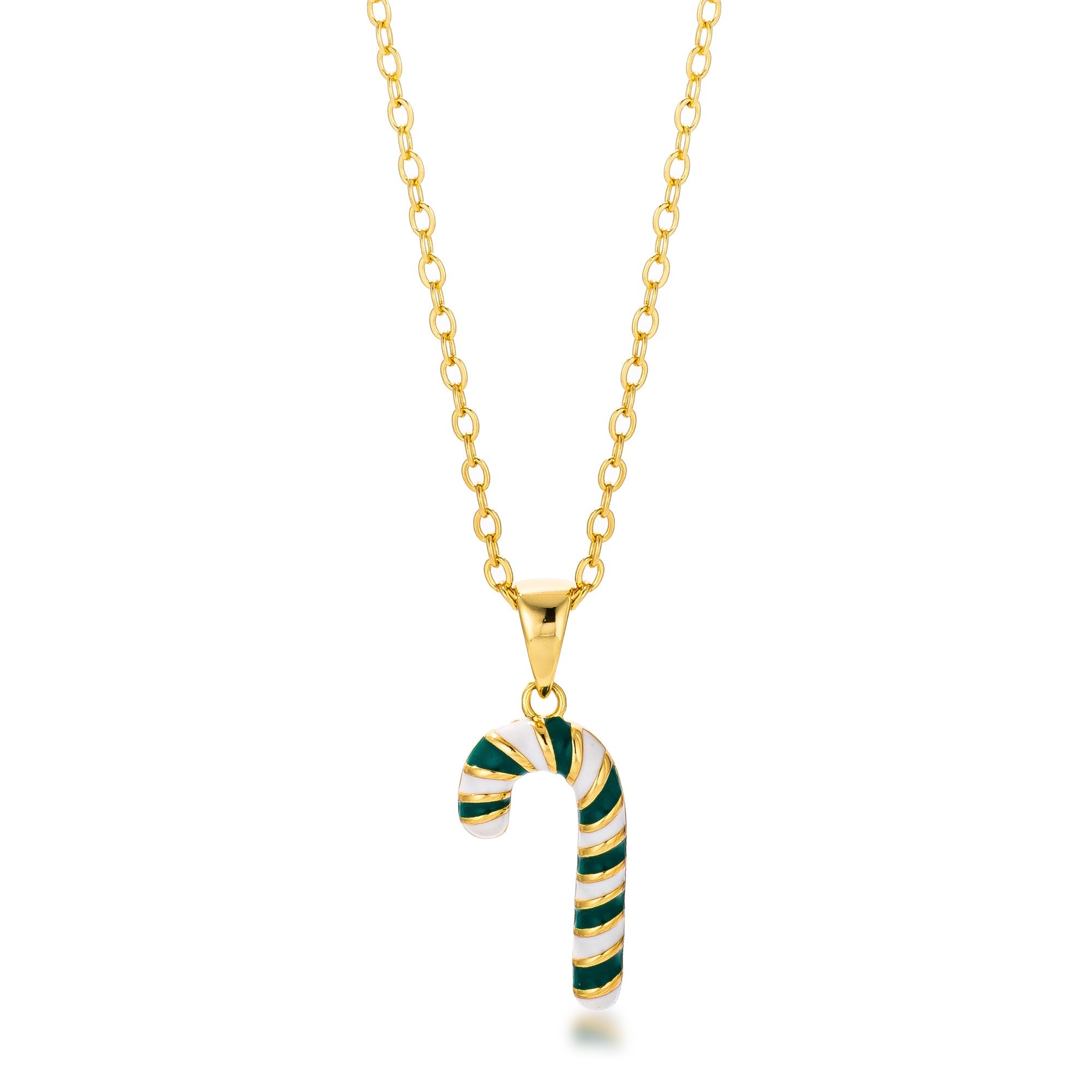 Enamel Candy Cane Necklace by Avera Group