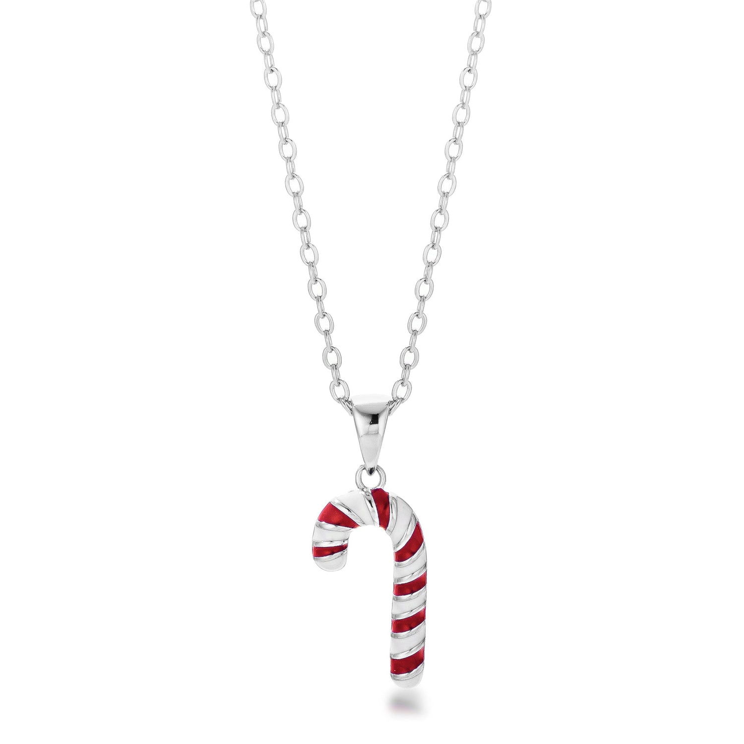 Enamel Candy Cane Necklace by Avera Group