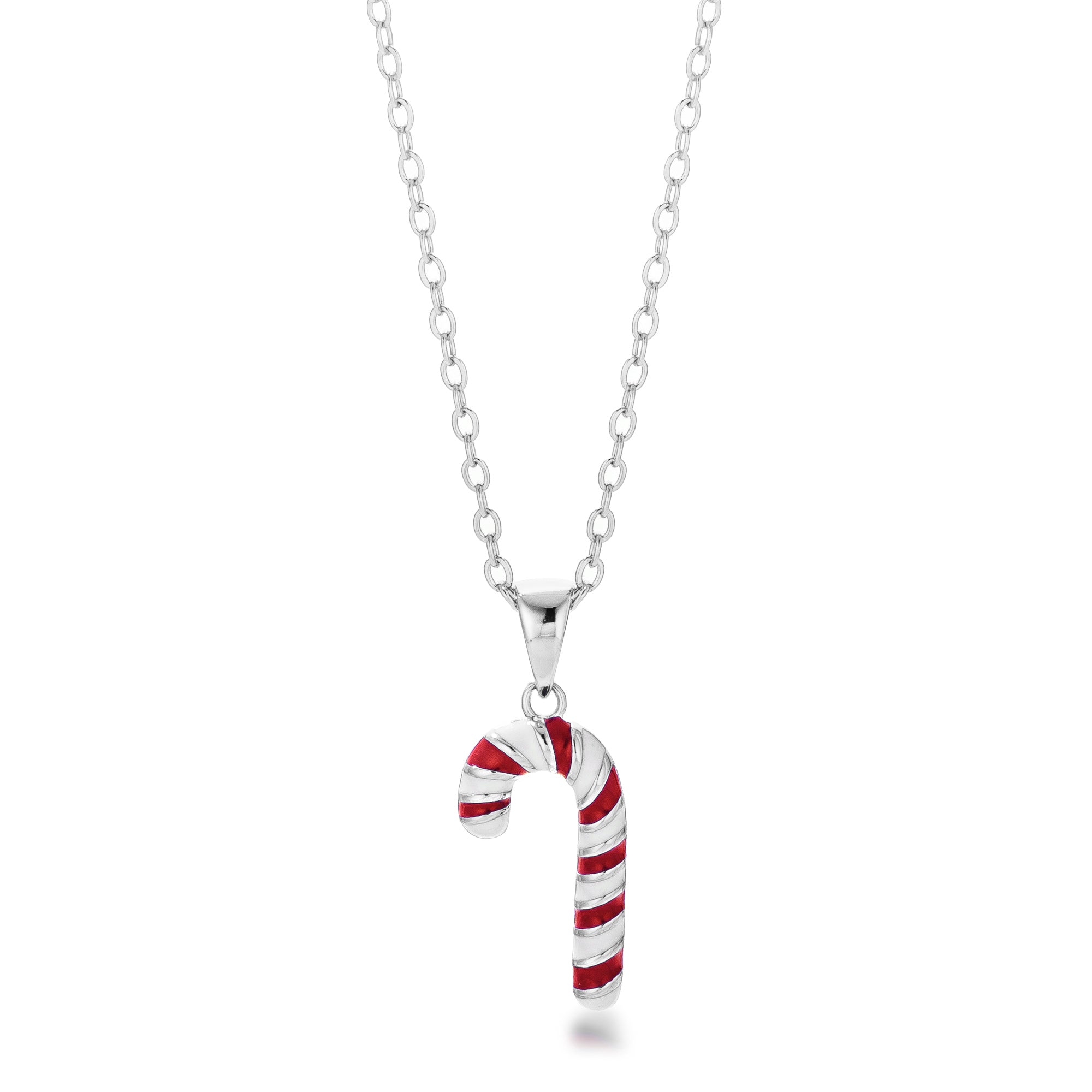 Enamel Candy Cane Necklace by Avera Group