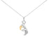 14K Yellow Gold Plated Sterling Silver Diamond Accent Mom and Child Pendant Necklace  DestGlow