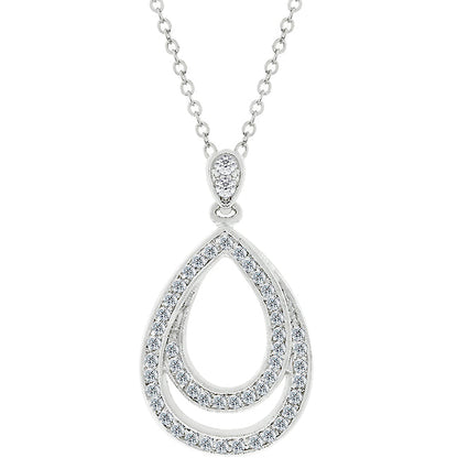 Avera Evening Teardrop Pendant In Polished Silver