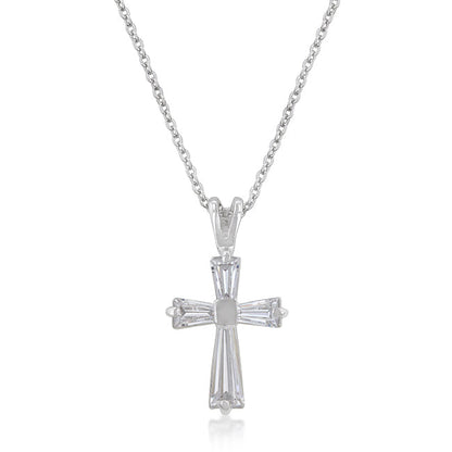 Avera Elegant Minimalist Cross Necklace In Pink