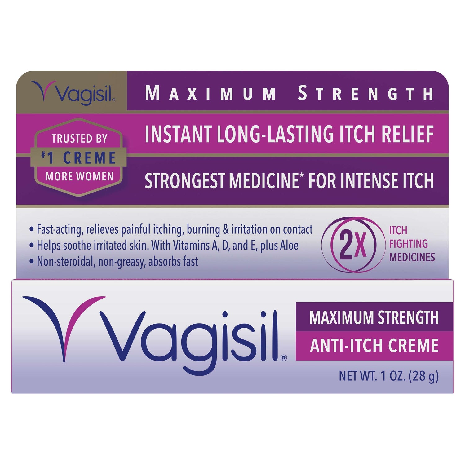 Vagisil Anti-Itch Creme, Maximum Strength, 1 Ounce by Pasteur Pharmacy