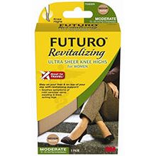 FUTURO Revitalizing Ultra Sheer Knee Highs for Women, Mild Compression 15-20 mmHg, Nude, Large, 1 Pair by Pasteur Pharmacy