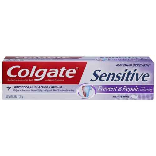 Colgate Sensitive Prevent &amp; Repair Toothpaste, Gentle Mint Whitening Paste, 6 oz – Enamel Protection &amp; Sensitivity Relief