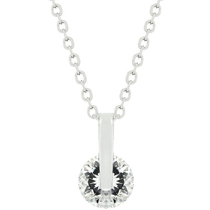 Avera Classic Solitaire Cubic Zirconia Pendant Necklace