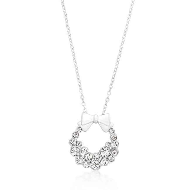 Holiday Wreath Crystal Pendant