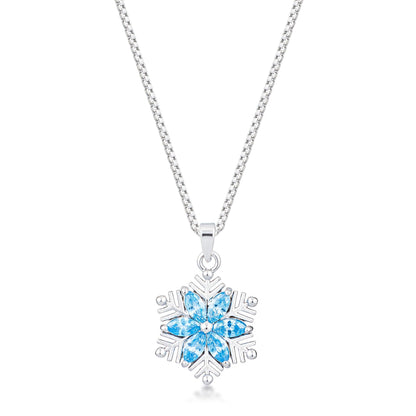Avera Brilliant Marquise Snowflake Pendant in Sterling Silver