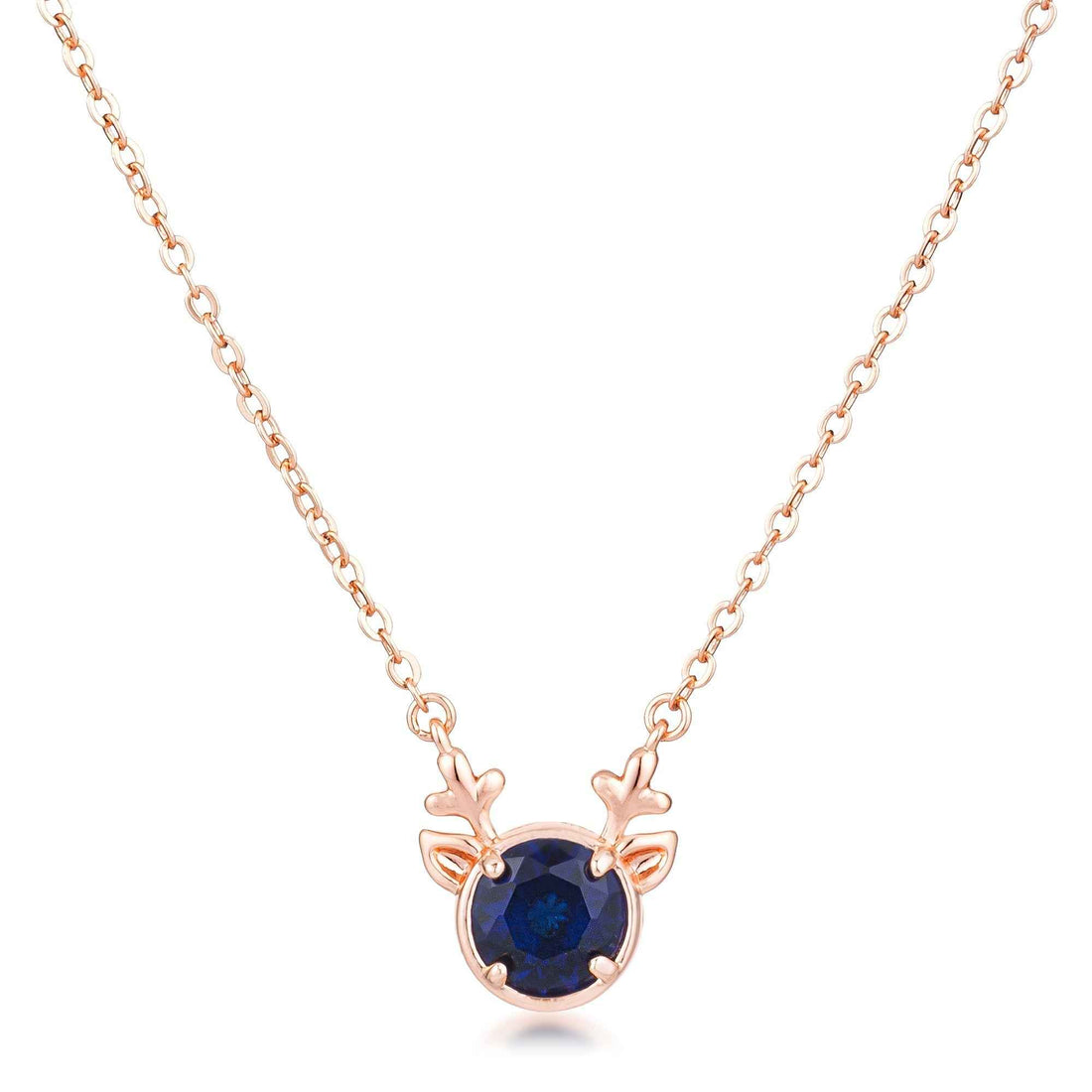 Reversible CZ Reindeer Pendant