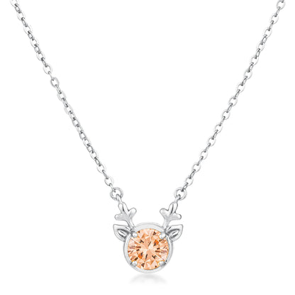 Avera Reversible Cubic Zirconia Reindeer Pendant Necklace