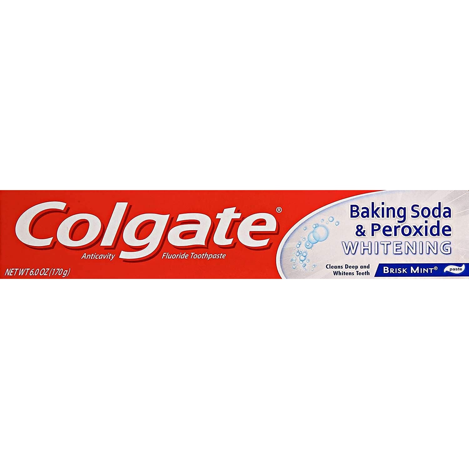 Colgate Brisk Mint Fluoride Toothpaste, Anticavity, Whitening, Baking Soda &amp; Peroxide, Paste by Pasteur Pharmacy