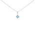 Sterling Silver Blue Topaz and White Sapphire Square Motif Pendant Necklace 18 Inch by Bids.com