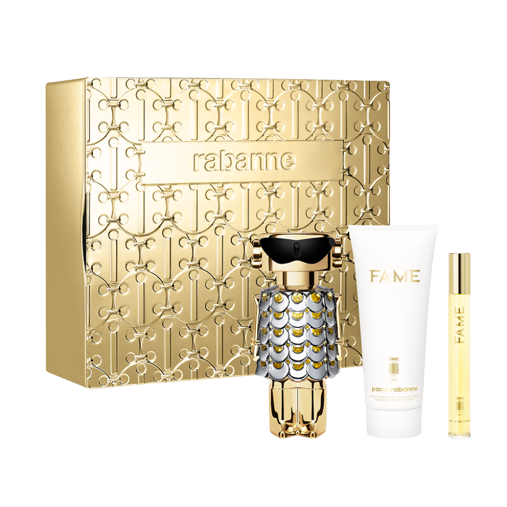 Paco Rabanne Fame Gift Set Eau de Parfum Women (2.7oz EDP + 3.4oz Body Lotion + 0.34oz Mini) by Farmacias Savia