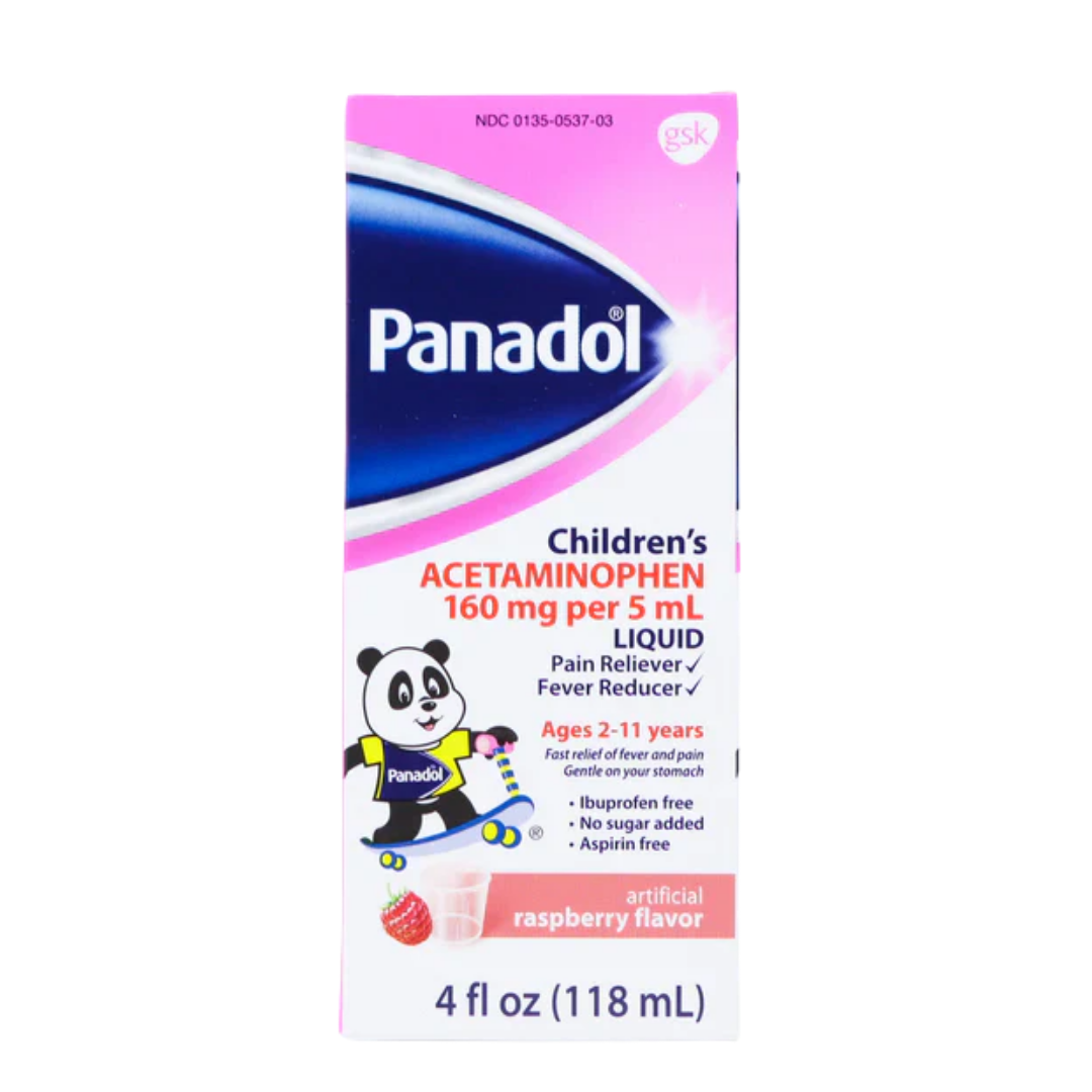 Panadol Children 160 mg Raspberry 4 oz by Farmacias Savia