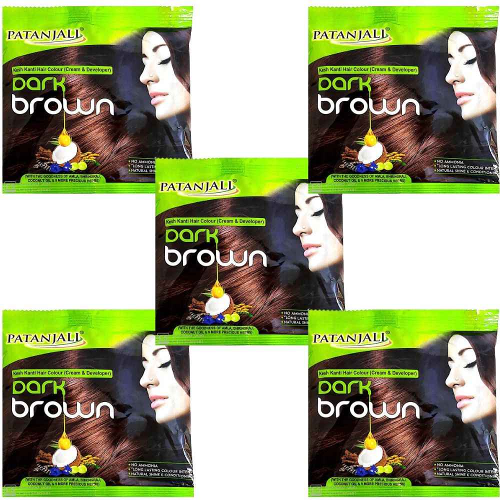 Patanjali Kesh Kanti Hair Colour (Cream &amp; Developer) - Dark Brown