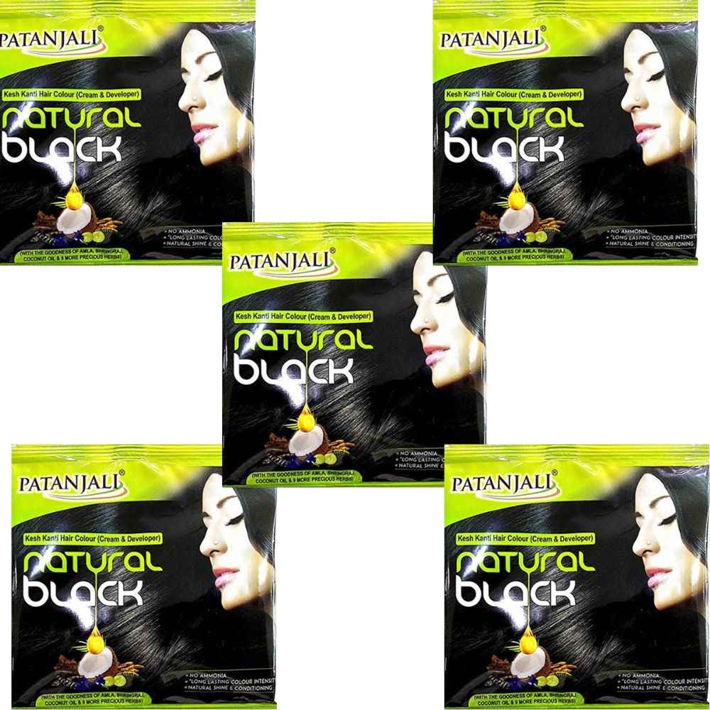 Patanjali Kesh Kanti Hair Colour (Cream &amp; Developer) - Natural Black