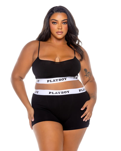 Playboy Bunny Sport Lounge Bralette 2pc Set 