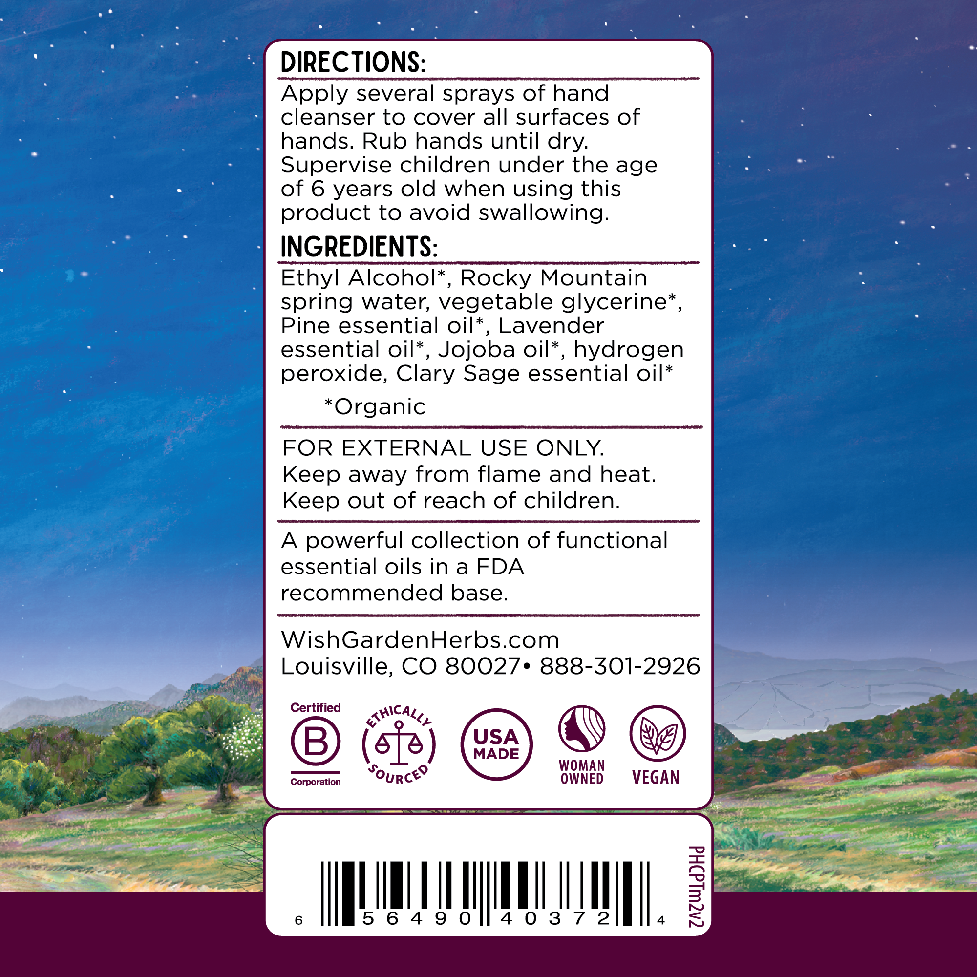 Peaceful Protector Hand Purifier by WishGarden Herbs