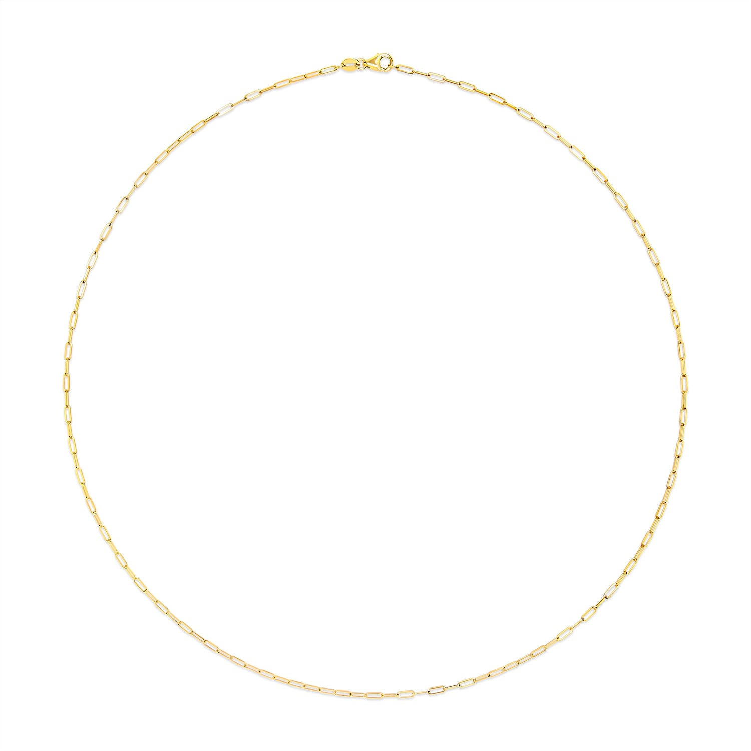 Unisex Solid 14K Yellow Gold 1.5mm Paperclip Chain Necklace - 18 Inches by Bids.com