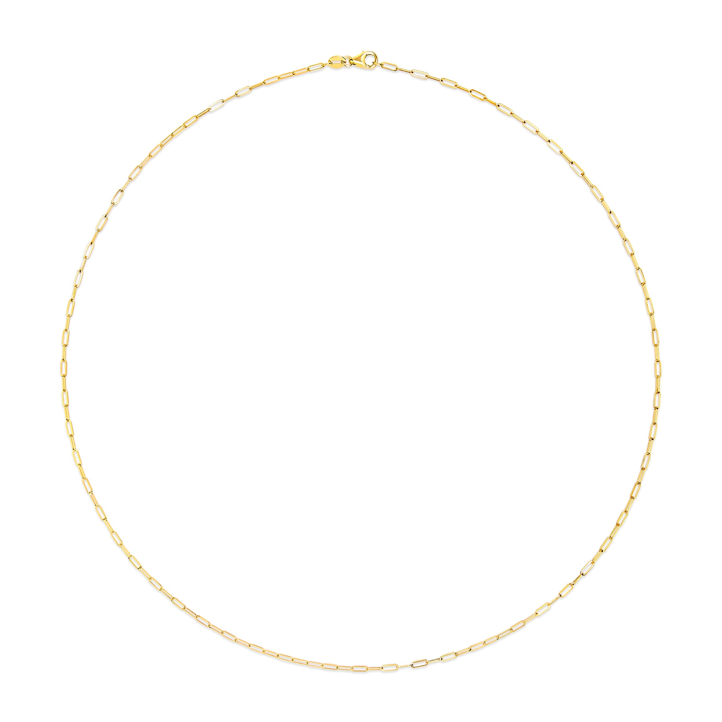 Unisex Solid 14K Yellow Gold 1.5mm Paperclip Chain Necklace - 18 Inches by Bids.com
