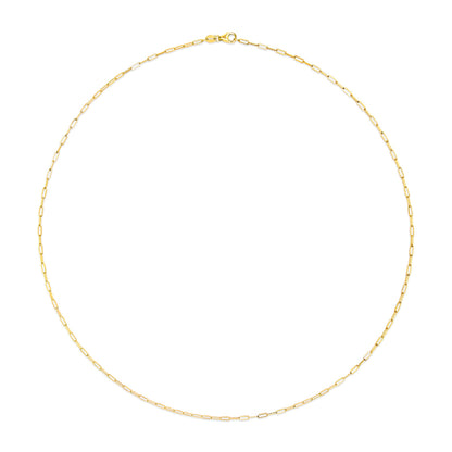 Unisex Solid 14K Yellow Gold 1.5mm Paperclip Chain Necklace - 18 Inches by Bids.com