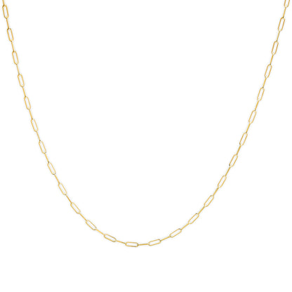 Solid 14K Yellow Gold 2.5mm Paperclip Chain Necklace Unisex 18" Inches by Bids.com