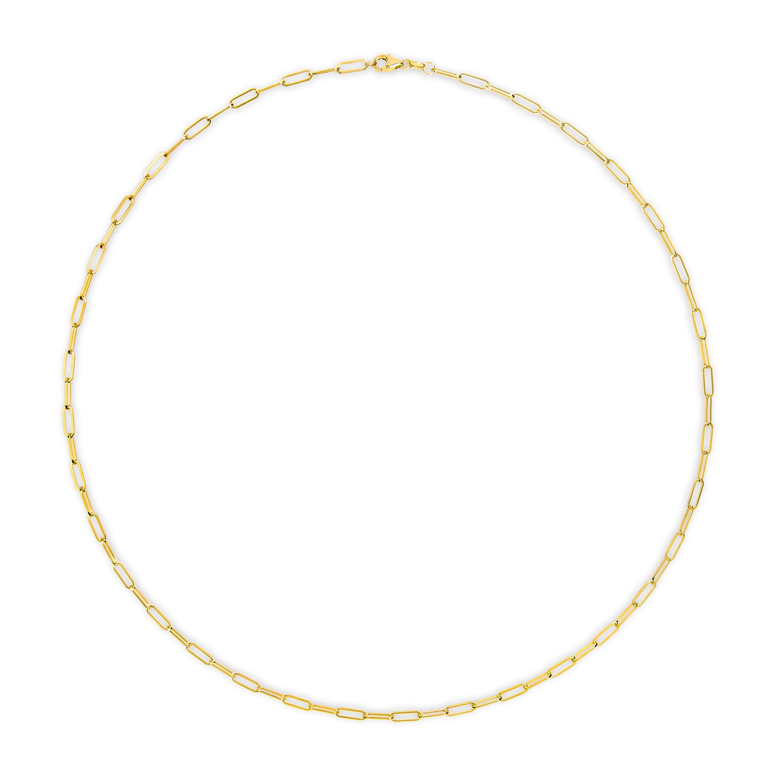 Solid 14K Yellow Gold 2.5mm Paperclip Chain Necklace Unisex 18" Inches by Bids.com