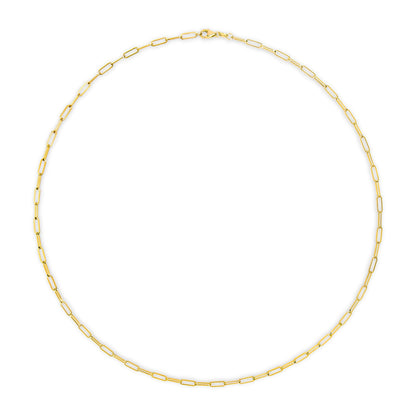 Solid 14K Yellow Gold 2.5mm Paperclip Chain Necklace Unisex 18" Inches by Bids.com
