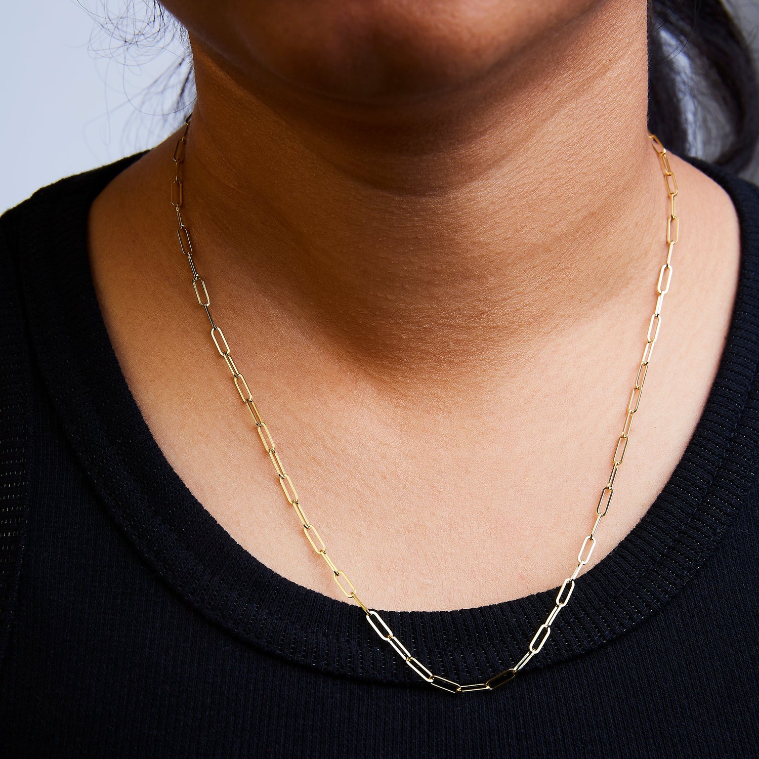 Solid 14K Yellow Gold 2.5mm Paperclip Chain Necklace Unisex 18" Inches by Bids.com