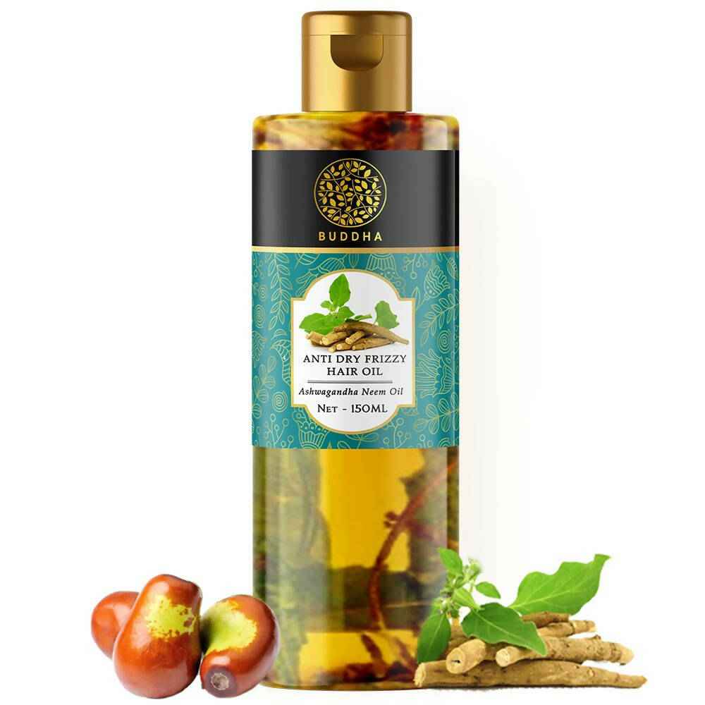 Buddha Natural Anti Dry Frizzy Hair Oil - For Instant Shine, Smoothness &amp; Soft Hair