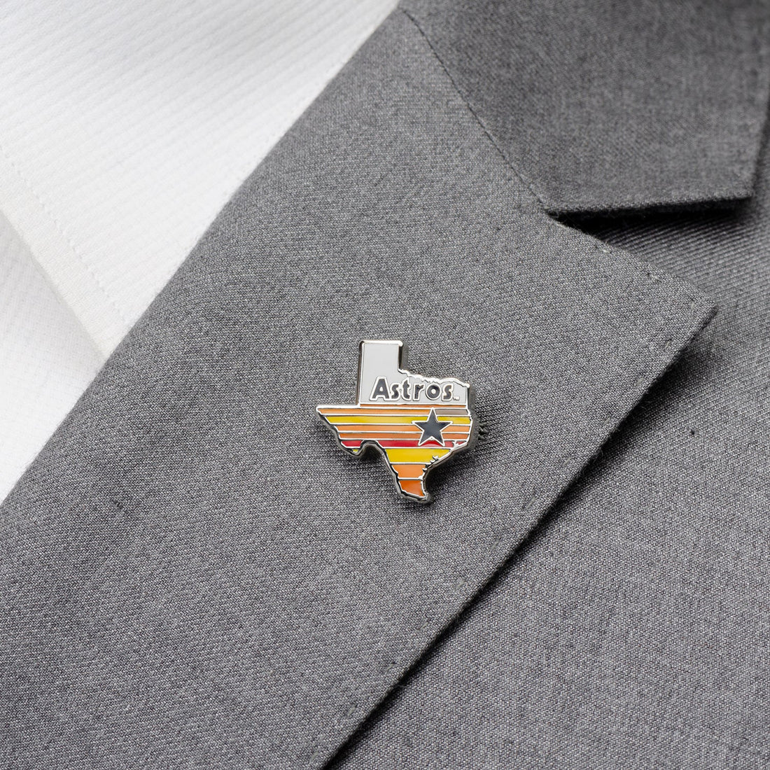 MLB Houston Astros Tequila Sunrise Lapel Pin by Cufflinks.com