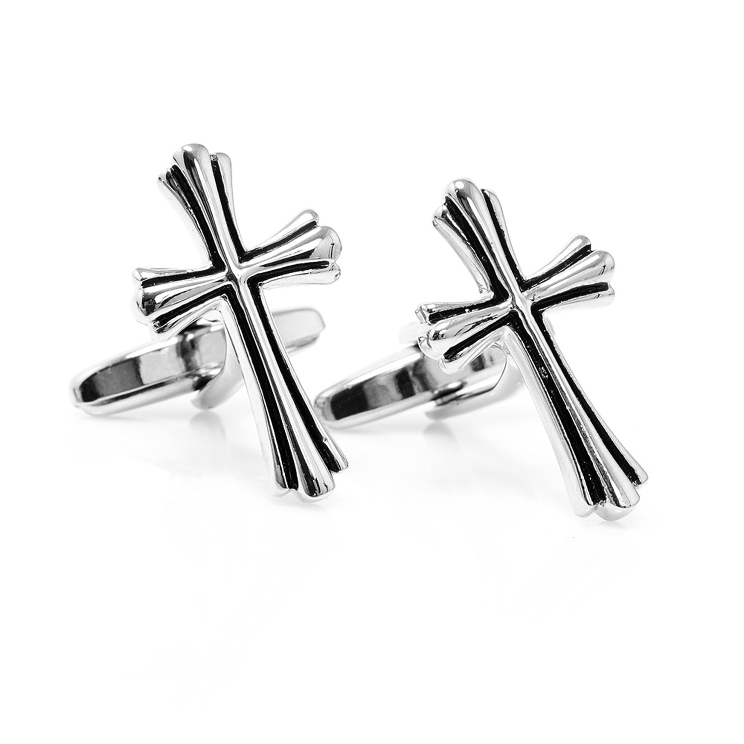 Silver Cross Cufflinks by Cufflinks.com