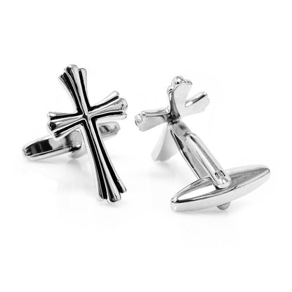 Silver Cross Cufflinks by Cufflinks.com