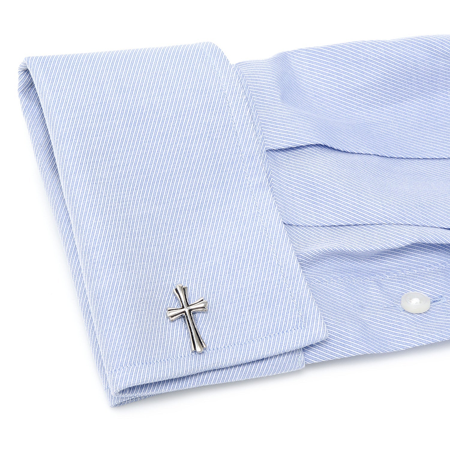 Silver Cross Cufflinks by Cufflinks.com