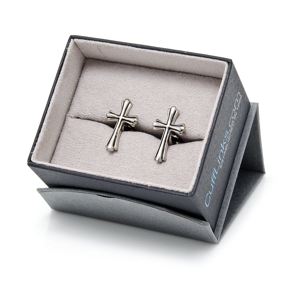 Silver Cross Cufflinks by Cufflinks.com