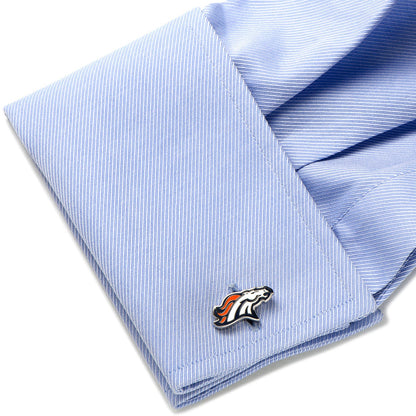 NFL Denver Broncos Cufflinks and Tie Bar Gift Set by Cufflinks.com