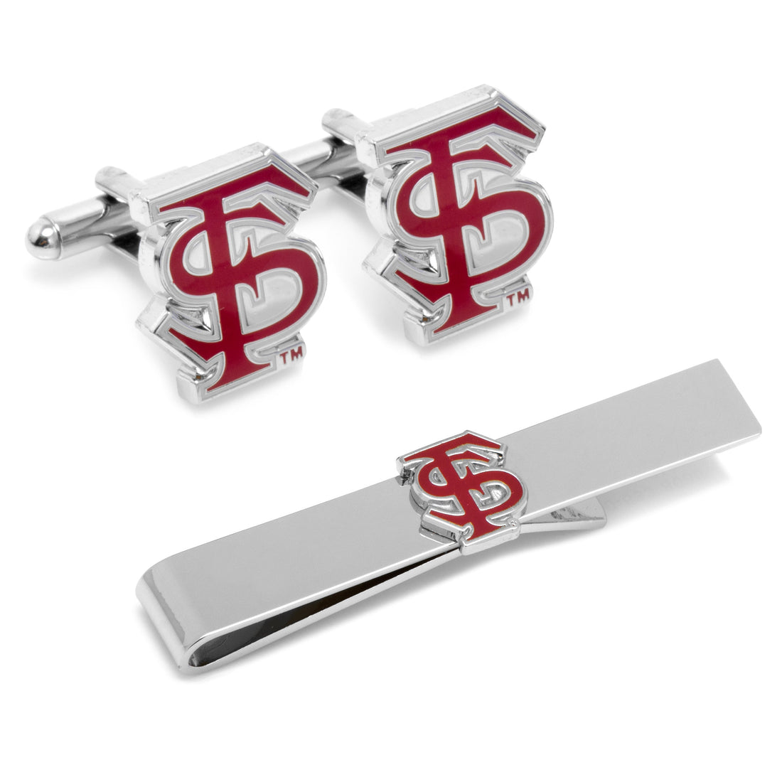 NCAA Florida State University Cufflinks and Tie Bar Gift Set by Cufflinks.com