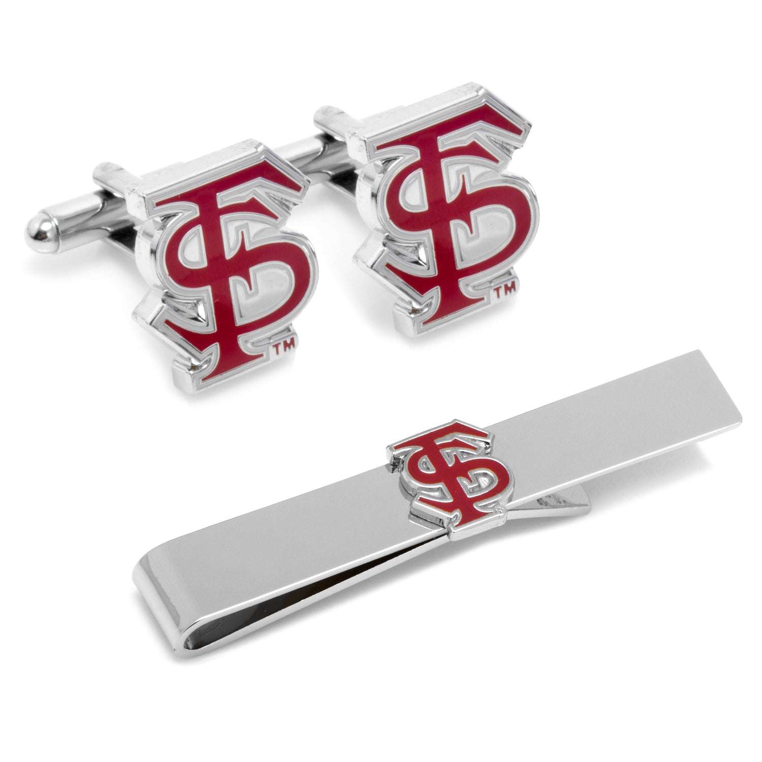 NCAA Florida State University Cufflinks and Tie Bar Gift Set by Cufflinks.com