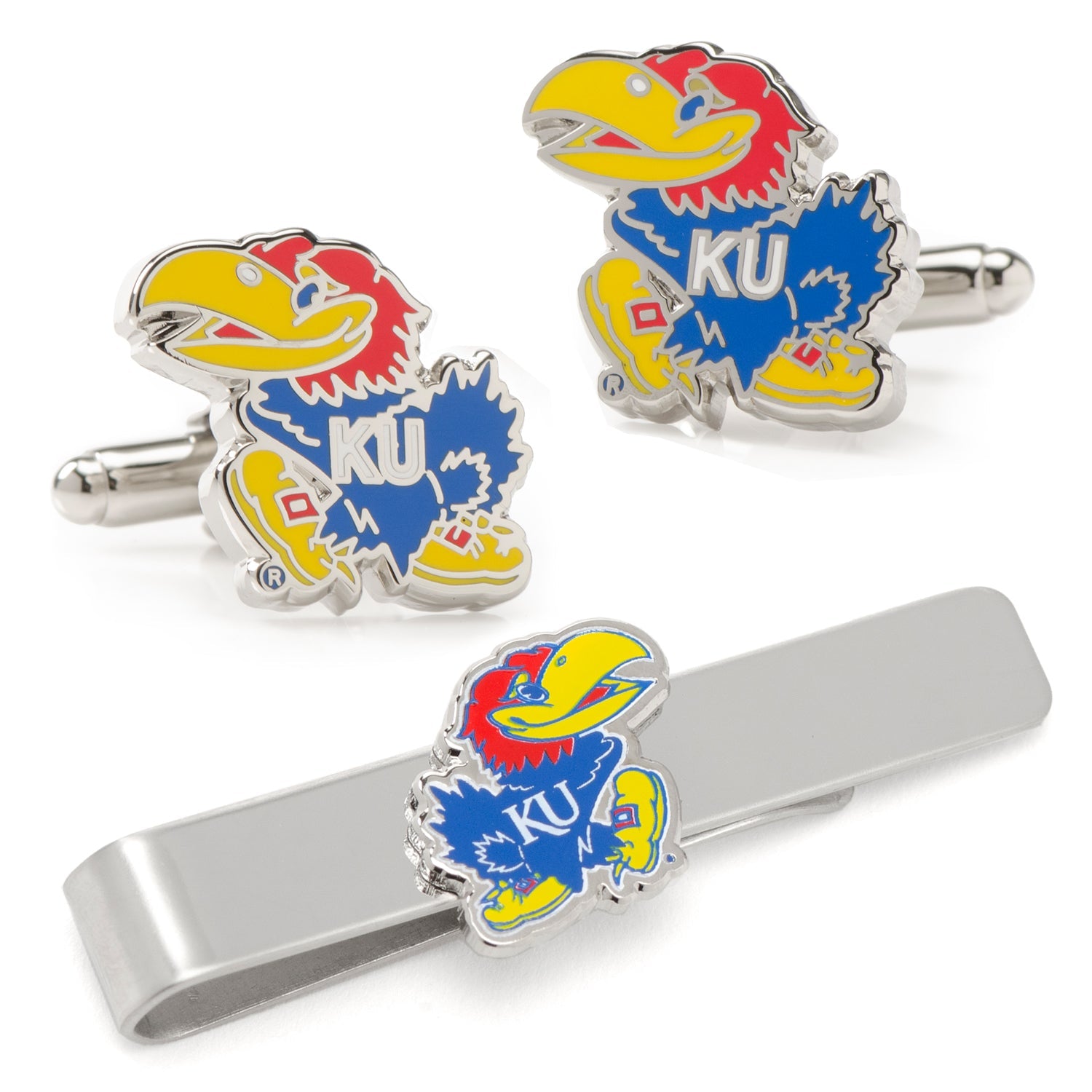 NCAA University of Kansas Jayhawks Cufflinks and Tie Bar Gift Set