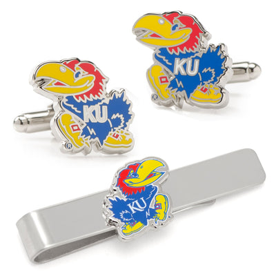 NCAA University of Kansas Jayhawks Cufflinks and Tie Bar Gift Set