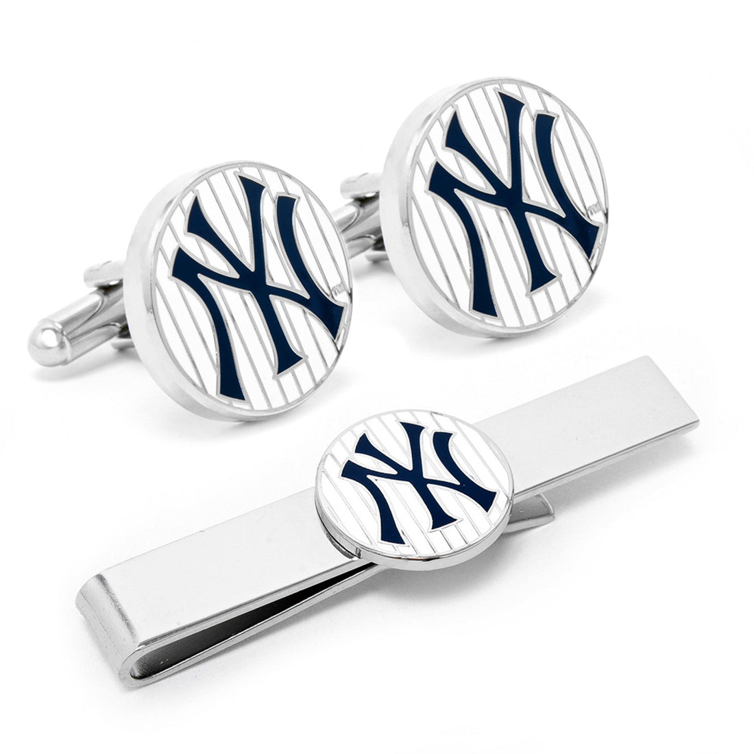 MLB New York Yankees Pinstripe Cufflink and Tie Bar Gift Set
