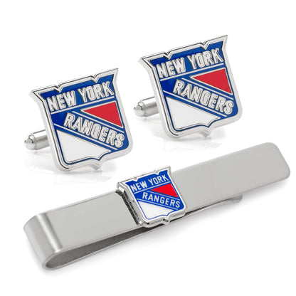 NHL New York Rangers Cufflinks &amp; Tie Bar Gift Set